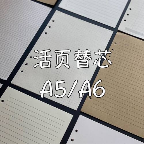 活页本替芯A5A6B5可替换本芯笔记本日记本手账本活页纸张内页