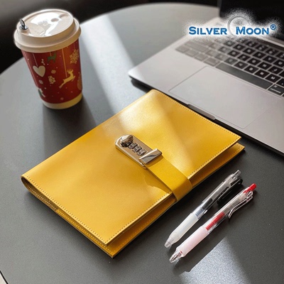 SilverMoon银月复古密码本活页日记本带锁空白商务记事本女生彩色
