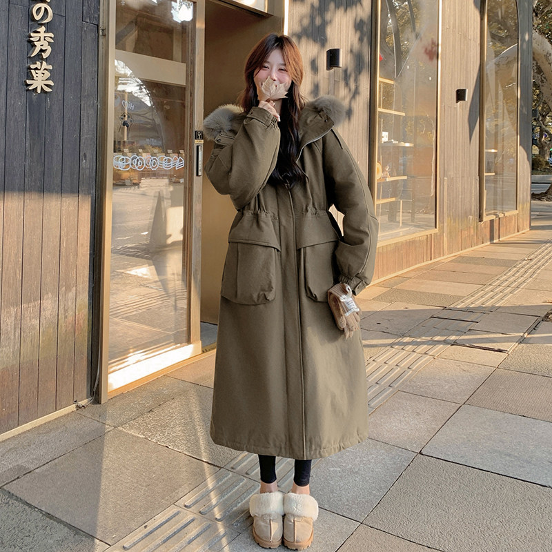 现货183-8189P215K318大毛领连帽加绒派克服  咖绿图片