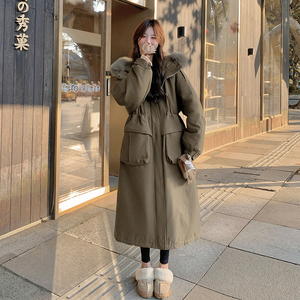 现货183-8189P215K318大毛领连帽加绒派克服  咖绿图片