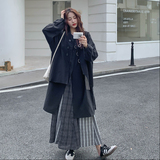 设计感格子马甲套装裙女2025秋新款韩系松弛感衬衫半身裙三件套，女装套装/套裙，浙宝183