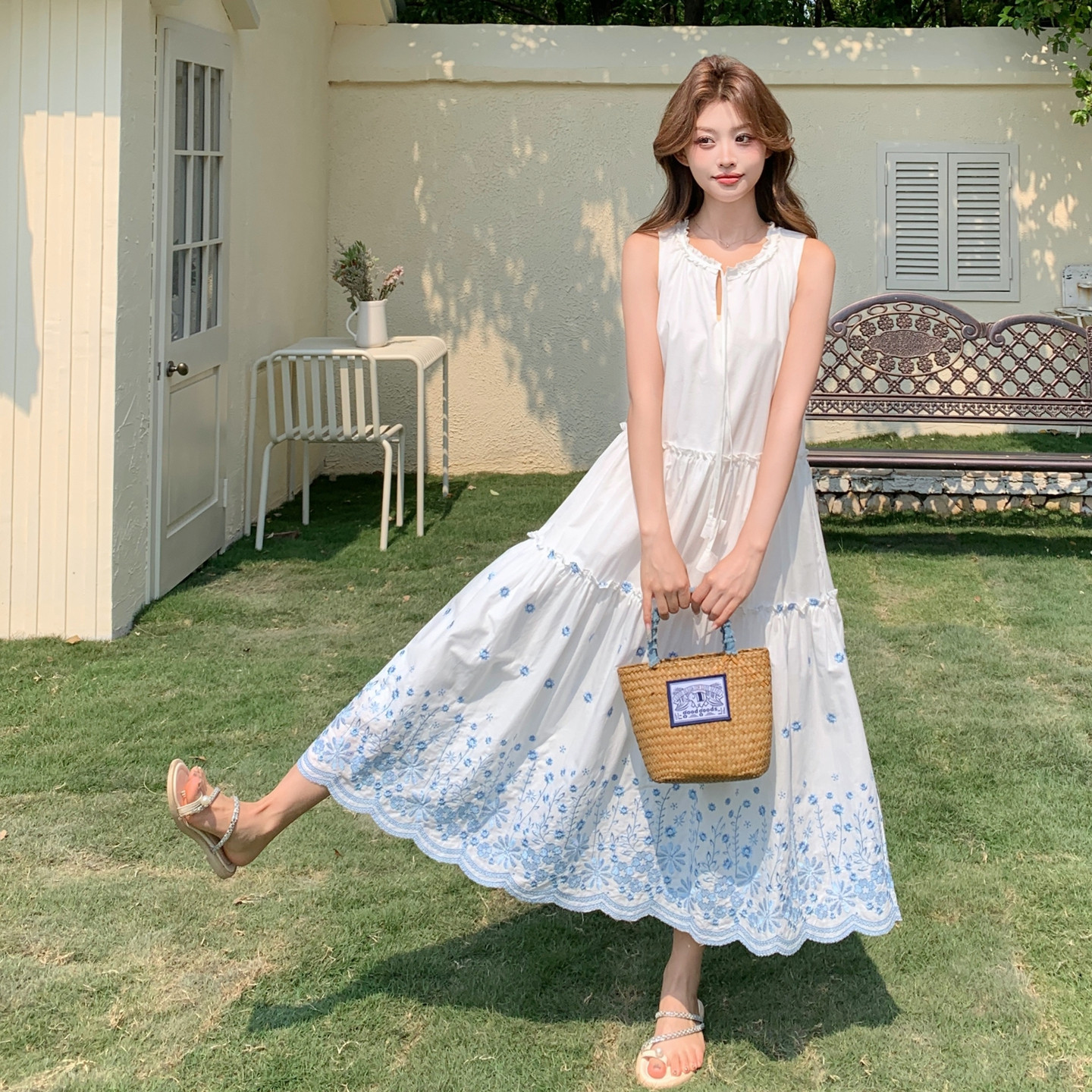 现货183-6669P135k198刺绣工艺背心连衣裙，商品下架区商品下架区，浙宝183