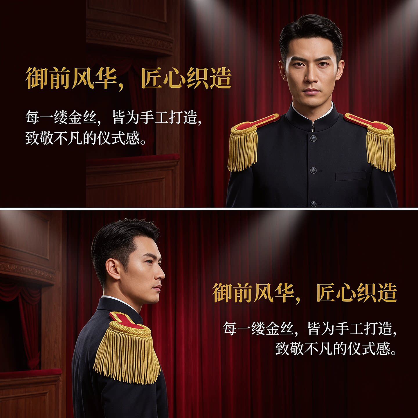 礼仪制服金银丝绶带肩章套装舞台表演仪仗队礼服 cosplay 配饰