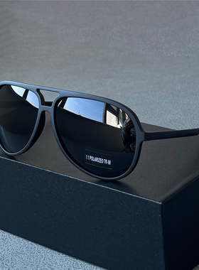 纪梵世超轻弹男士偏光太阳镜女大脸墨镜飞行员式黑色茶色开车高清