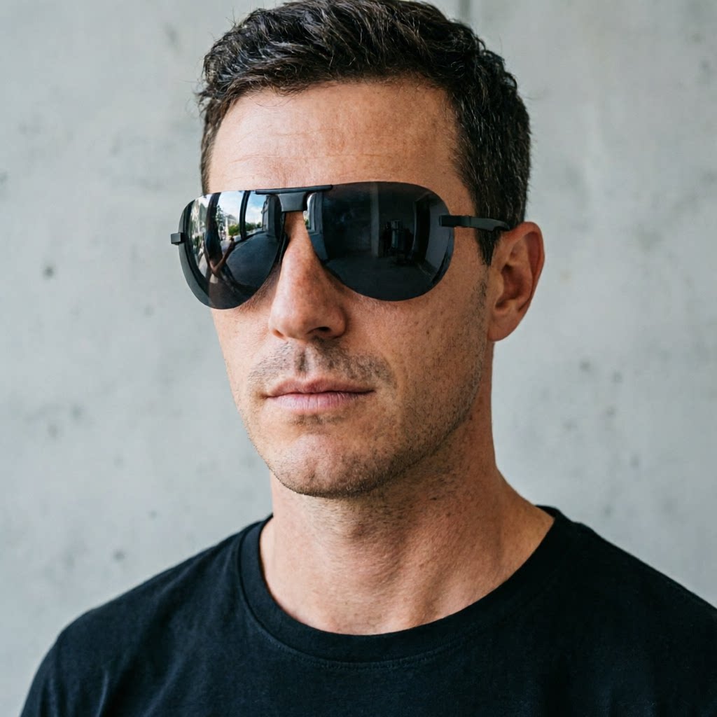 男士偏光太阳镜金属蛤蟆镜黑色墨镜帅气男款防风骑行遮脸护目镜