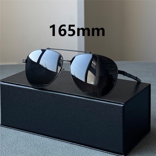 加大码 胖子蛤蟆太阳镜大脸墨镜男黑色 165mm加宽偏光飞行员镜男款