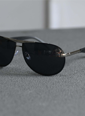 纪梵世无框蛤蟆镜男士太阳镜时尚墨镜男黑色开车驾驶高清防强光