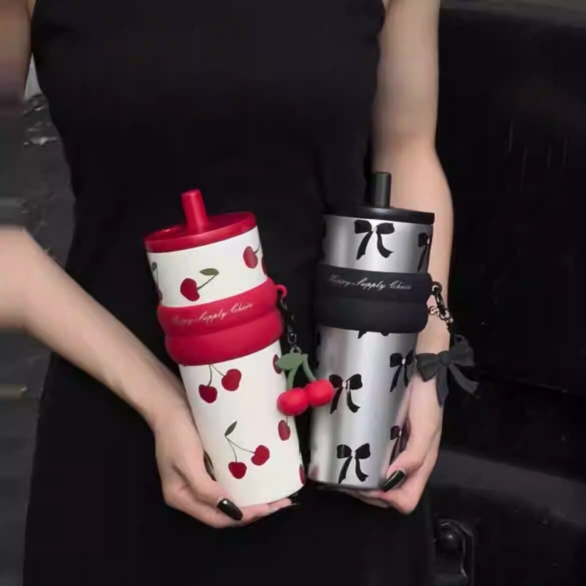 世大家吸管保温杯男女学生高颜值大容量随行便携手提陶瓷内胆水杯