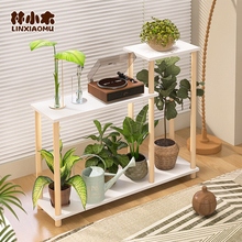 花架置物架阳台阶梯式多肉花盆架落地多层实木架可移动植物摆放架