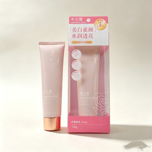 水之蔻美白身体素颜霜100g旷野粉玫光感透亮水润细腻遮毛孔屈臣氏