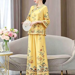 2026夏季新款潮流时尚中式复古国风外穿两件套流行宫廷风女士套装