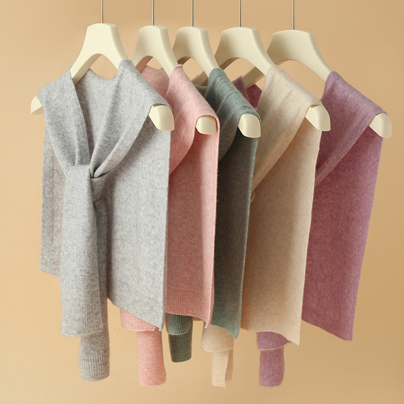 山羊绒小披肩女士针织百搭肩两用围脖外搭春秋冬季围巾空调小坎肩