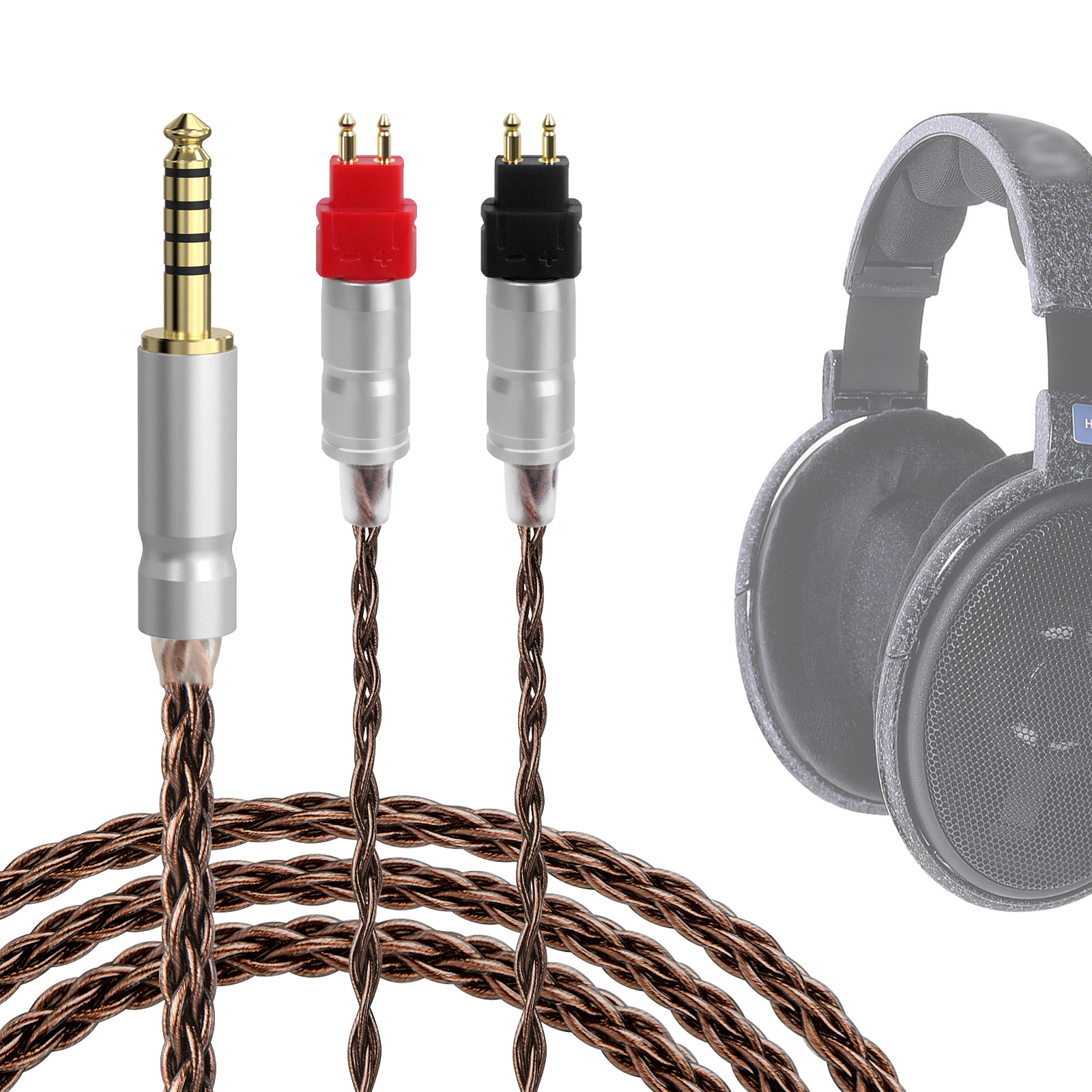 Geekria极客悦耳升级音频线兼容森海HD600,HD650 4.4转2针替换线