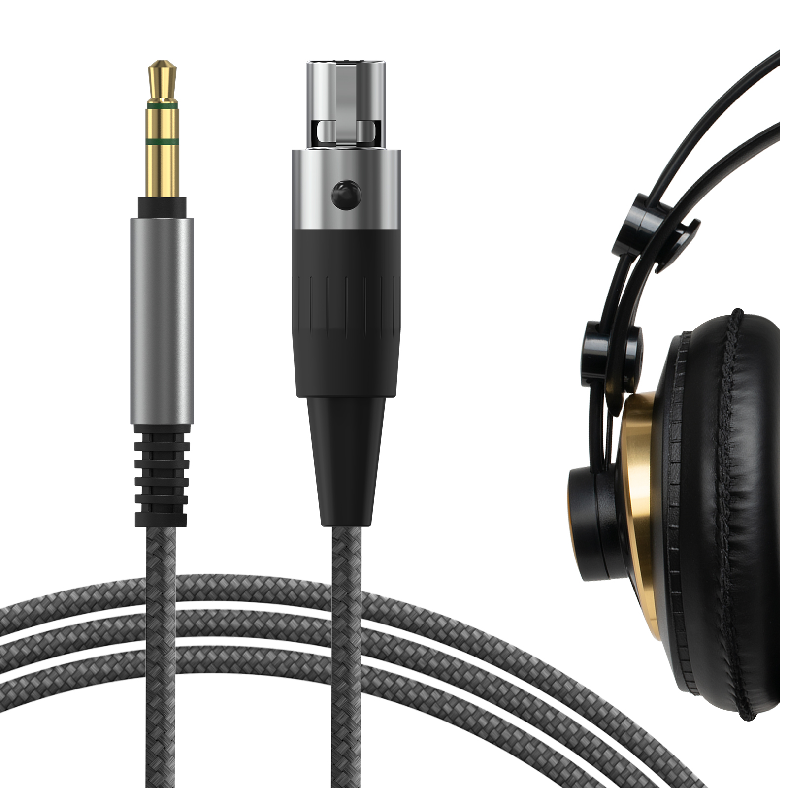 Geekria极客悦耳适用AKG Q701 702 3.5对小卡侬尼龙立体声替换线