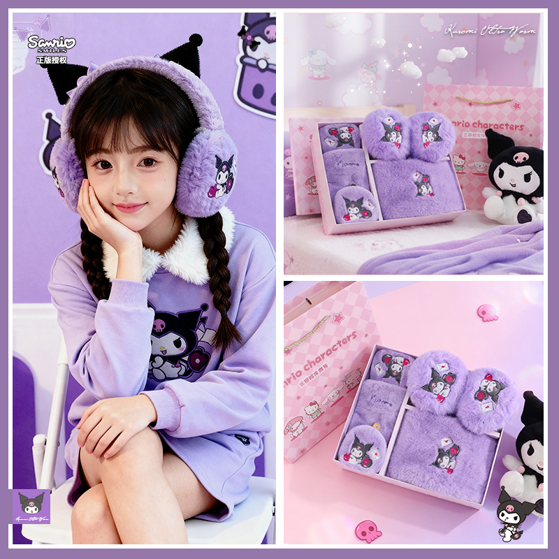 儿童围巾女童秋冬库洛米可爱保暖