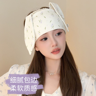 魔术贴月子发带纯棉产后月子头巾产妇头巾夏薄款 护额头防风不勒头