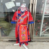 少数民族畲族儿童女演出服凤凰刺绣凤冠头饰舞蹈表演服秋冬季 长款