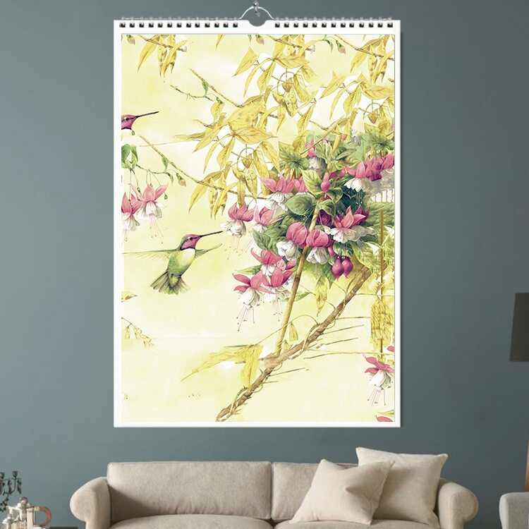 挂历2026年鸟语花香创意简约办公月历人气新款工作打卡日历印刷