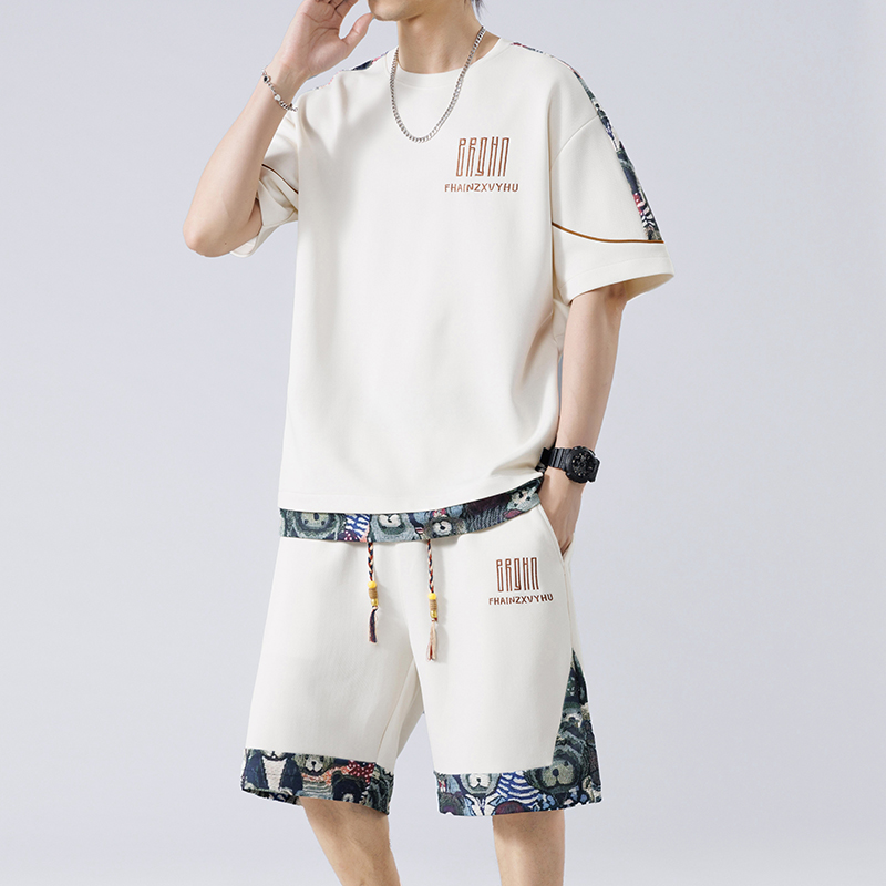 男士短袖夏季休闲运动套装