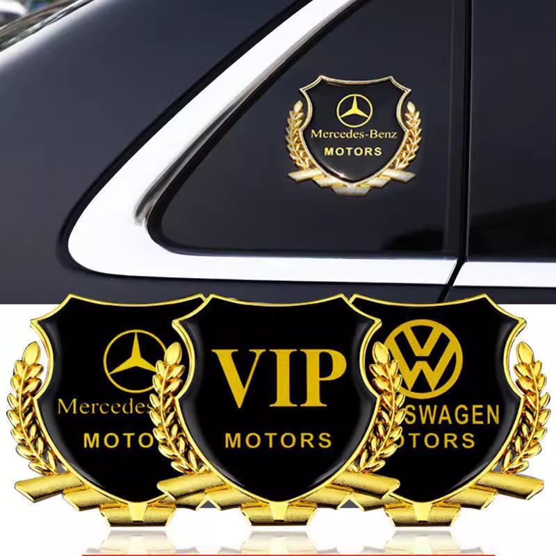 麦穗翅膀金属车贴个性创意改装车身车尾装饰贴3D立体侧窗汽车标贴