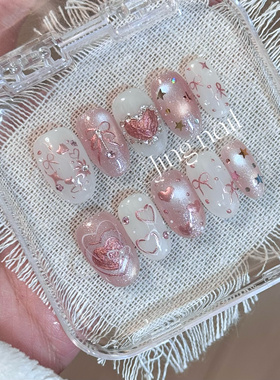 【蝴蝶结物语】魔镜粉手绘猫眼蝴蝶结穿戴甲