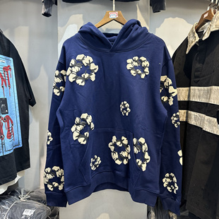 2024秋冬潮牌 宽松加绒连帽卫衣外套 READY木棉花印花字母刺绣男士