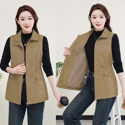 妈妈春秋无袖坎肩马甲气质上衣女