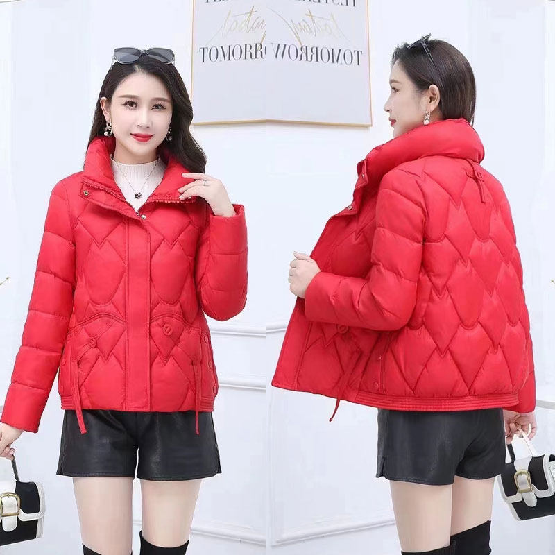 中年妈妈冬季女士短款修身显瘦棉衣2023新款韩版时尚加厚羽绒棉服