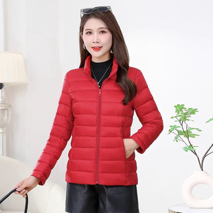 轻薄羽绒服女士修身 短款 立领保暖中年妈妈保暖棉服 新款 2025冬季