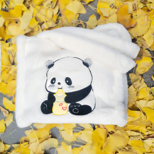 熊猫毛绒包包手提包可爱抱奶瓶卡通秋冬休闲逛街搭配大容量手拎包