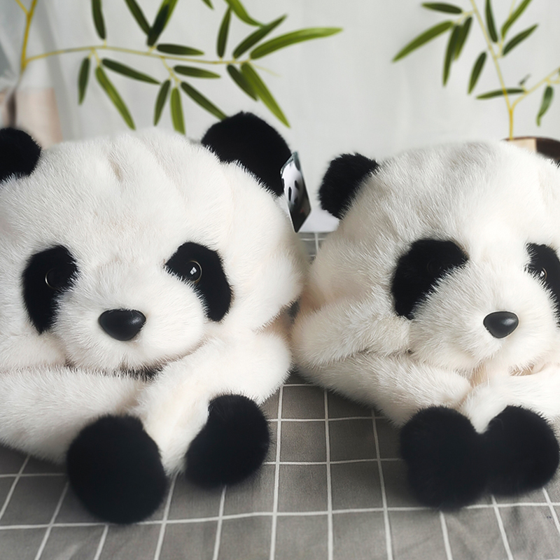 可爱小熊猫柔软毛绒帽子