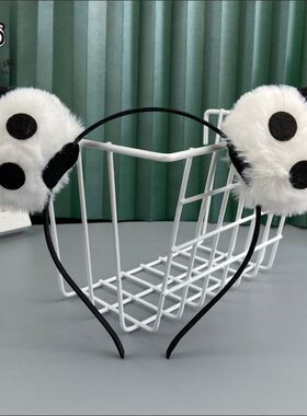 熊猫发箍儿童发夹胸针女款可爱毛绒生日小礼物高颜值头饰头绳头箍