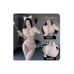 情调内衣套装 性感有钢圈镂空胸托上托聚拢胸罩开叉裤 2024新款