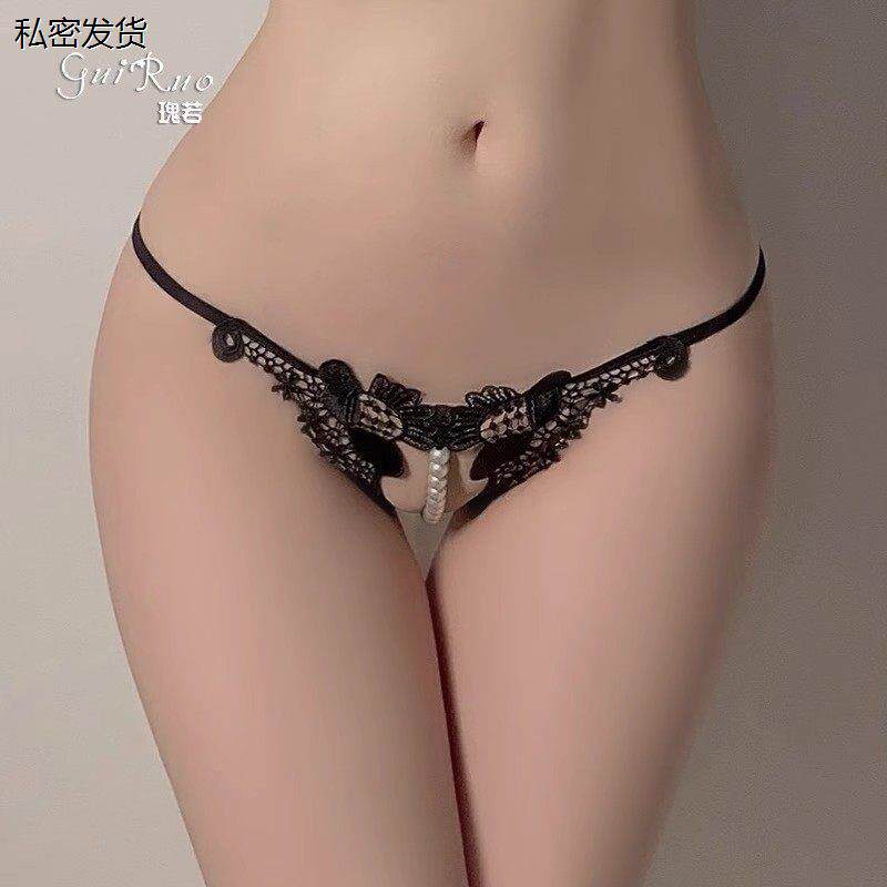 情侣短裤激情开裆裤珍珠