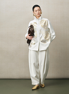 ZHUCHONGYUN2025冬新款东方经典廓形罗布裤宽松简约休闲阔腿裤