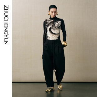 长裤 ZHUCHONGYUN2025秋新款 锥形宽松廓形西装