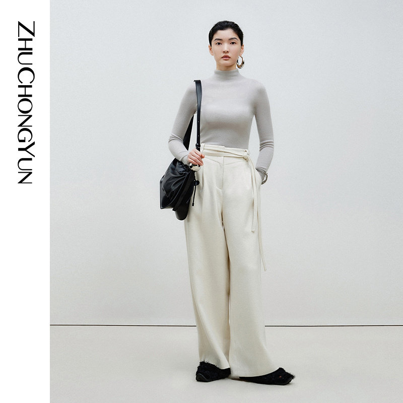 艺术羊绒针织衫ZHUCHONGYUN高领