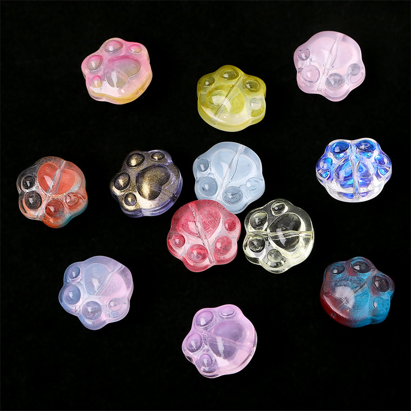 玻璃透明熊掌小熊头 制作古风步摇头饰发饰品手工diy发簪材料配件