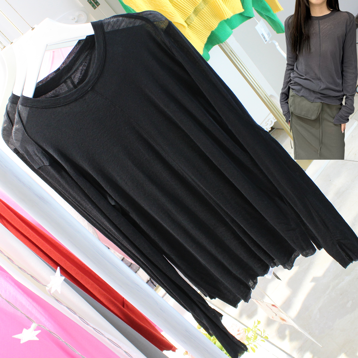 MACQNF正品100%强捻棉长袖T恤