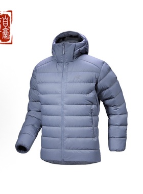 Arcteryx始祖鸟 THORIUM Hoody 750蓬鹅绒纯色徽标连帽拉链羽绒服