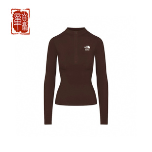 THE NORTH FACE × SKIMS 卡戴珊联名款 半拉链logo印花修身内搭