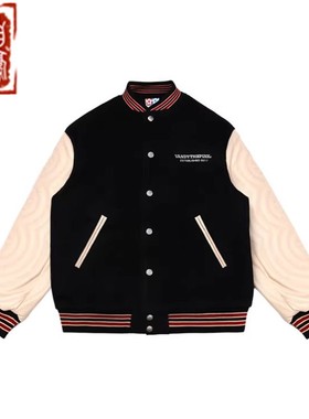 【章自豪】VandyThePink 25FW 红色压绣棒球夹克宽松外套男女同款