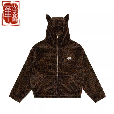 VandyThePink豹纹毛绒外套卫衣