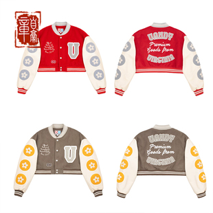 章自豪 VandyThePink 25ss春季新款女士短款露肚脐棒球服外套夹克