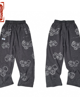 章自豪RHIME USA 23FW Floralien Sweatpants 洗旧花斑飞船卫裤