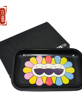 章自豪 村上隆 七彩太阳花 Complexcon芝加哥金属放置盘盘子摆件