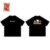 24ss 联名 Hello vandythepink Kitty黑色汉堡伙伴短袖 T恤