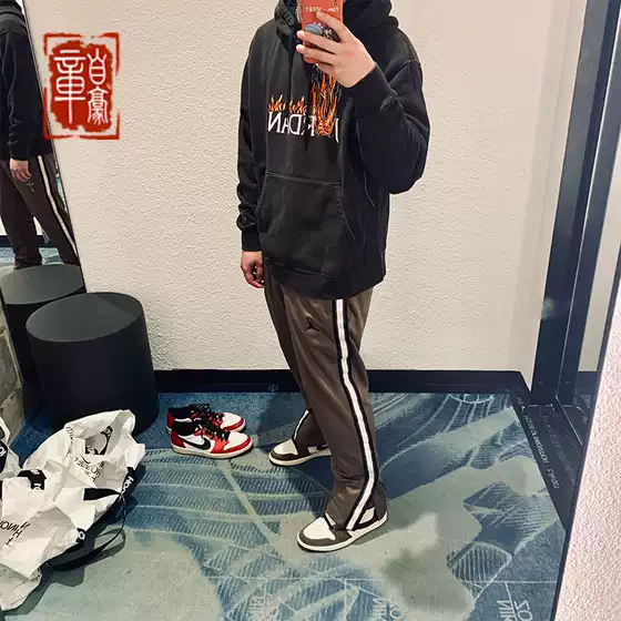 Air Jordan 1 Travis Scott Aj1 Ts Dark Brown Reverse Hook Grimace Hoodie