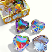 太阳捕手45mm水晶桃心棱镜吊坠水晶工艺饰品配件儿童水晶宝石玩具