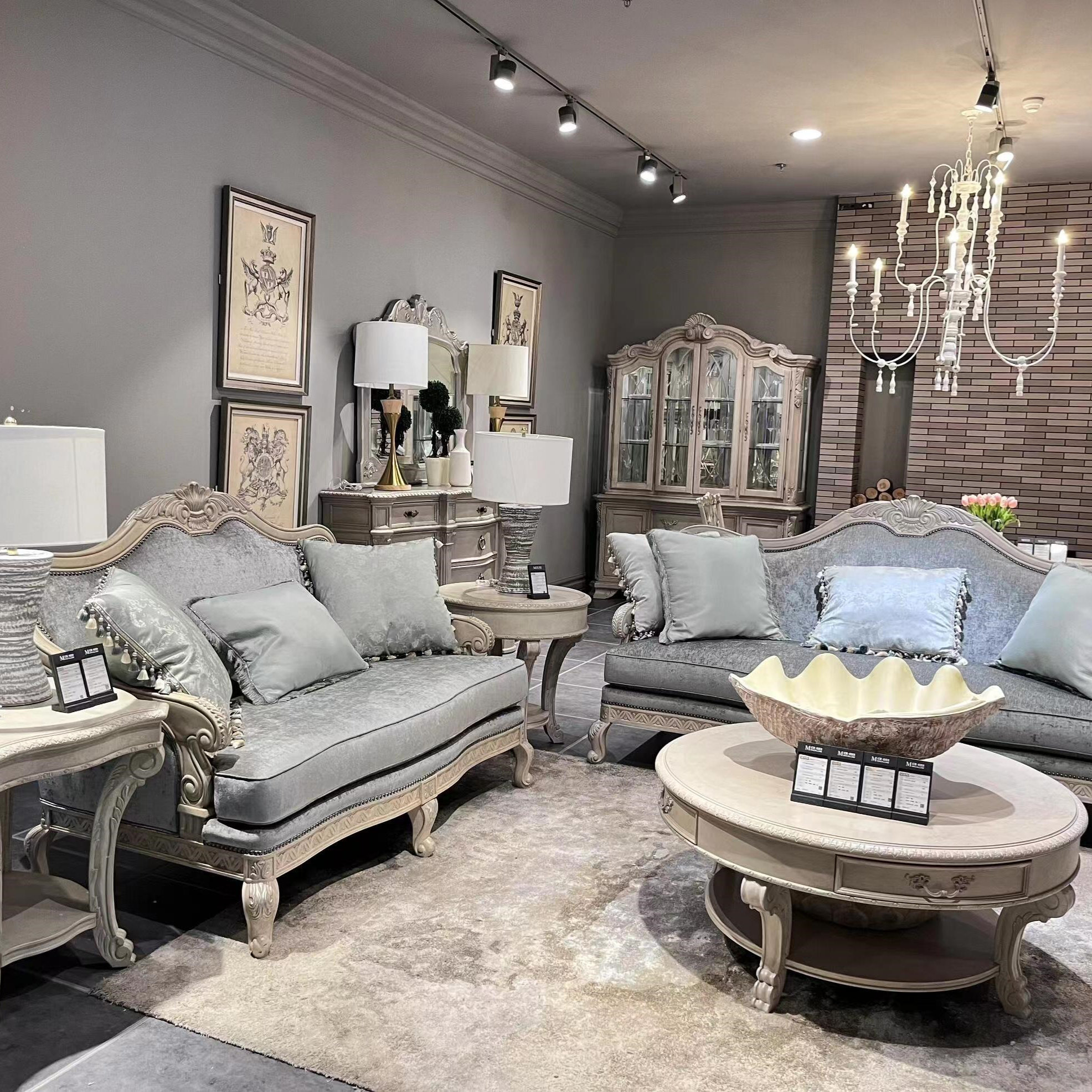 奇点家具美克art复兴印记沙发美式复古实木雕刻三/双人位沙发定制,住宅家具,布艺沙发,淘宝优惠券,粉丝福利购,淘宝优惠卷